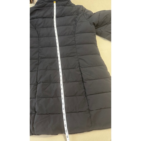 Laundry by Shelli Segal Black Puffer Coat Faux Fur Hood Water Resistant Stretch - Picture 13 of 13